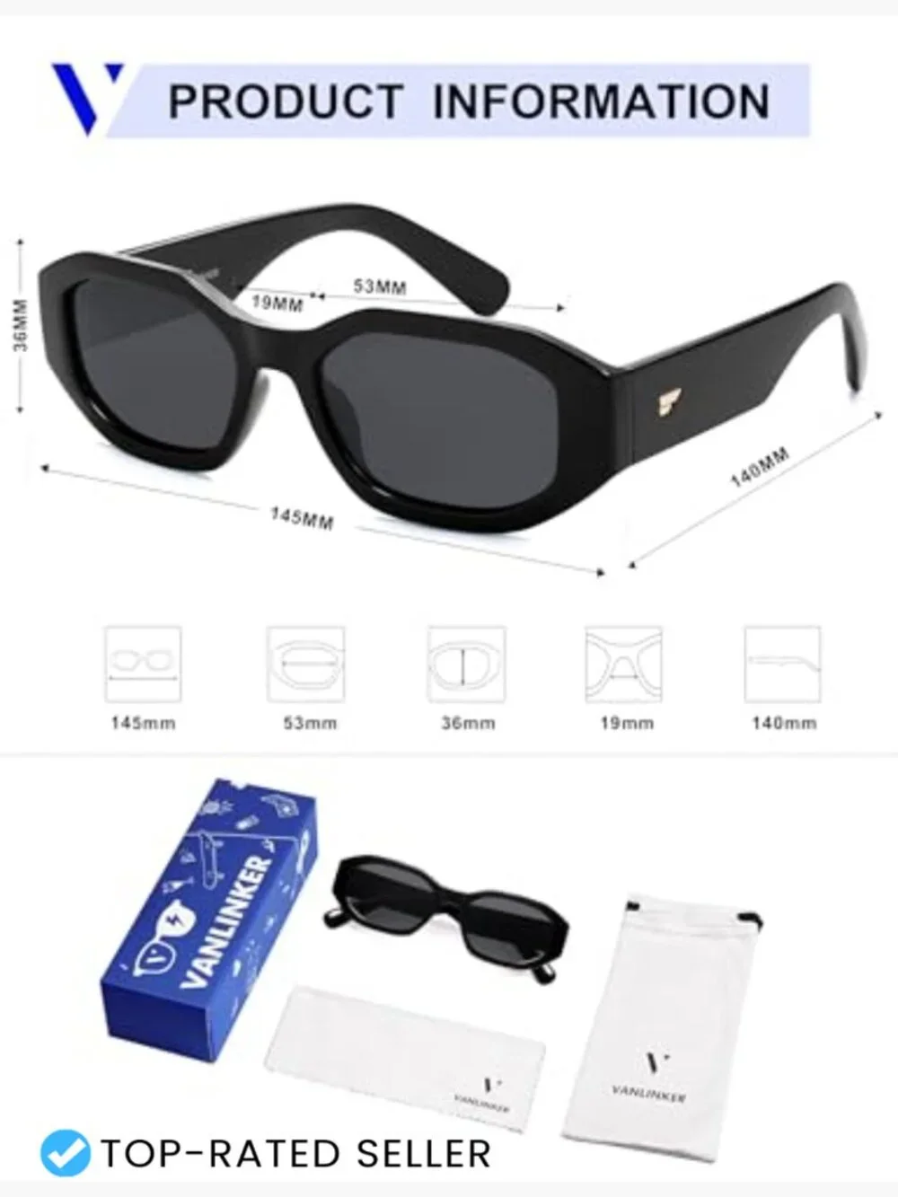 Trendy Polarized Hexagon Sunglasses Retro Square Frame Vintage Unisex Shades